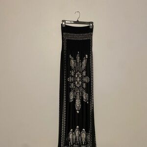 Just Love Black and White Embellished Maxi Skirt